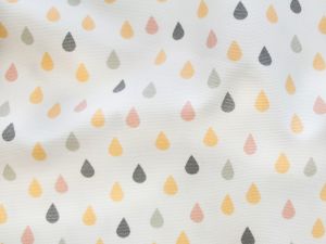 Nahaufnahme von Canvas - bunte Tropfen - wollweiß