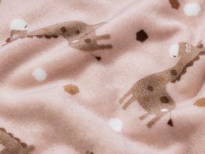 Hochwertiger Cuddle Microfaser Soft Plüsch - stolze Giraffen - altrosa