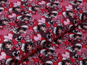 Webware Baumwolle Swafing Valerie Papillon by Steinbeck - Valerie und Herzen - pink