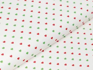 Webware Baumwolle Swafing Noel - Weihnachtsherzchen - weiß