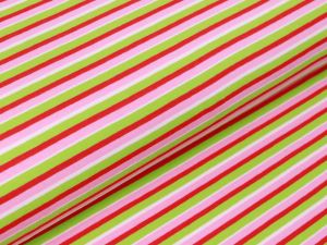 Jersey - Streifenmix - lime/rosa