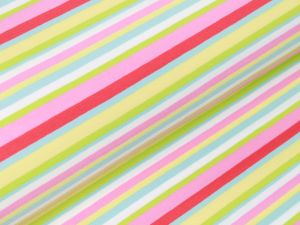 Jersey - Streifenmix - rosa/gelb