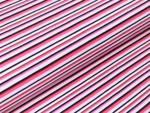 Jersey - Streifenmix - weiß/rosa