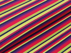 Jersey - Streifenmix - lime/pink