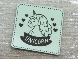 Nahaufnahme von Label Kunstleder KDS - Unicorn - mint 