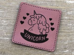 Nahaufnahme von Label Kunstleder KDS - Unicorn - mauve