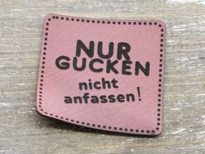 Nahaufnahme von Label Kunstleder KDS - nur gucken nicht anfassen ! - mauve