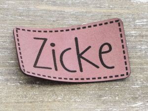 Nahaufnahme von Label Kunstleder KDS - Zicke - mauve