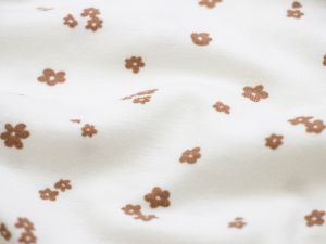 Jersey - kleine Blümchen - wollweiß