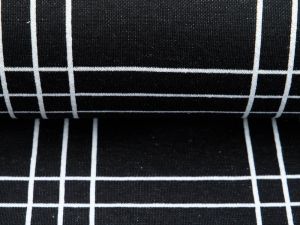  Leicht elastischer Hosenstoff - Karomuster - schwarz