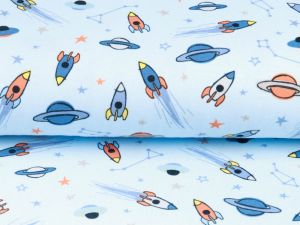 Jersey Digitaldruck - Ufos und Raketen - patellblau