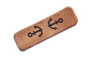 Jessy Sewing Kunstleder-Knick-Label - "Anker" - braun