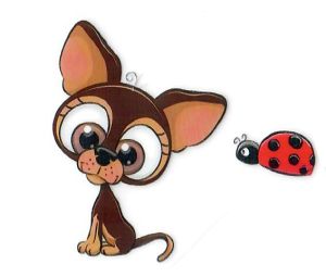 Transfer-Applikation zum Aufbügeln ca. 3,5 cm x 5,0 cm - frecher Chihuahua