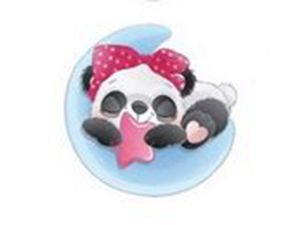 Transfer-Applikation zum Aufbügeln ca. 8,5 cm  x 7,5 cm - Panda schlafend auf dem Mond