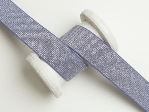 Breites Gummiband mit Glitzer 25mm dunkelblau