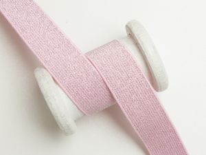 Breites Gummiband mit Glitzer 25mm rosa