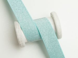 Breites Gummiband mit Glitzer 25mm mint
