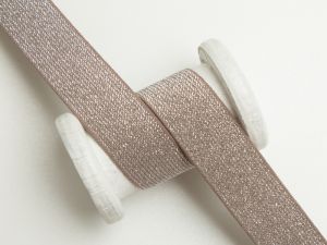 Breites Gummiband mit Glitzer 25mm milchkaffee
