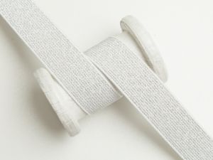 Breites Gummiband mit Glitzer 25mm weiß