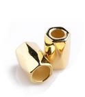2 Kordelenden - 12 x 9 mm - für Kordeln mit max. 4 mm Durchmesser - goldfarben