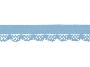 Elastisches Gummiband 12 mm - Spitzenborde - babyblau