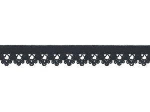 Elastisches Gummiband 13 mm - Spitzenborde - marine