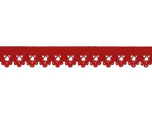 Elastisches Gummiband 13 mm - Spitzenborde - tomatenrot