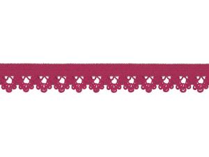 Elastisches Gummiband 13 mm - Spitzenborde - fuchsia