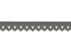 Elastisches Gummiband 13 mm - Spitzenborde - grau