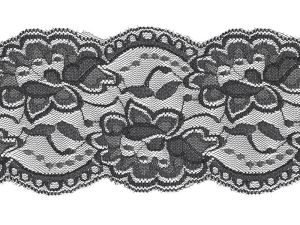 Elastische Spitze 100 mm - Blumen - marine