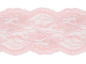 Elastische Spitze 100 mm - Blumen - babyrosa