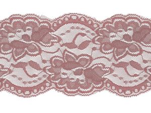 Elastische Spitze 100 mm - Blumen - altrosa
