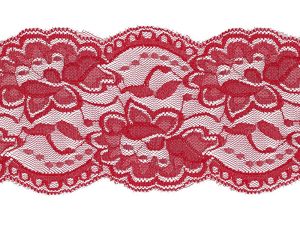 Elastische Spitze 100 mm - Blumen - tomatenrot