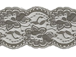 Elastische Spitze 100 mm - Blumen - olive