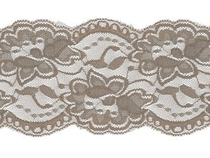 Elastische Spitze 100 mm - Blumen - taupe