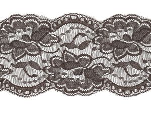 Elastische Spitze 100 mm - Blumen - braun