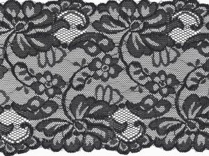Elastische Spitze 150 mm - Blumen - marine