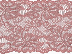 Elastische Spitze 150 mm - Blumen - altrosa