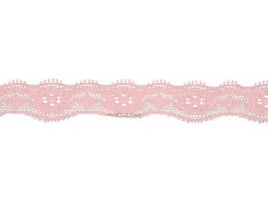 Elastische Spitze 20 mm - Blumen - babyrosa