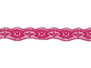 Elastische Spitze 20 mm - Blumen - fuchsia
