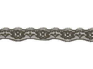 Elastische Spitze 20 mm - Blumen - olive