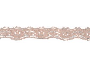 Elastische Spitze 20 mm - Blumen - puderrosa