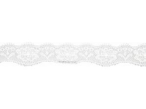Elastische Spitze 20 mm - Blumen - weiß