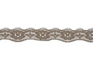 Elastische Spitze 20 mm - Blumen - taupe