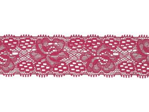 Elastische Spitze 30 mm - Blumen - fuchsia