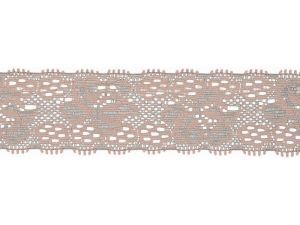 Elastische Spitze 30 mm - Blumen - puderrosa