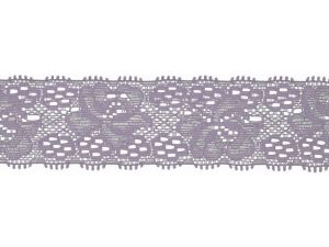 Elastische Spitze 30 mm - Blumen - lila