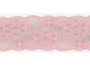 Elastische Spitze 50 mm - Blumen - babyrosa