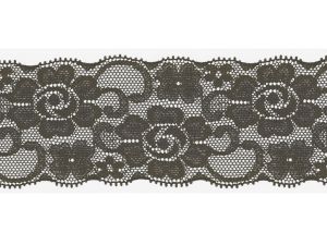 Elastische Spitze 50 mm - Blumen - olive
