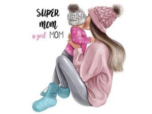 Transfer-Applikation zum Aufbügeln ca. 22,0cm  x 26,0 cm - große Super Girls Mom